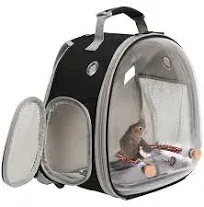 Halinfer Bird Travel Carrier Bird Travel Backpack with Stainless Steel Tray and Standing Perch