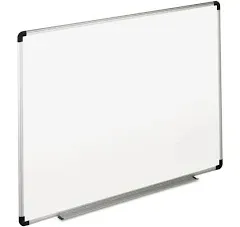 Universal 43723 Dry Erase Board, Melamine, 36 x 24, White, Black/Gray Aluminum/Plastic Frame