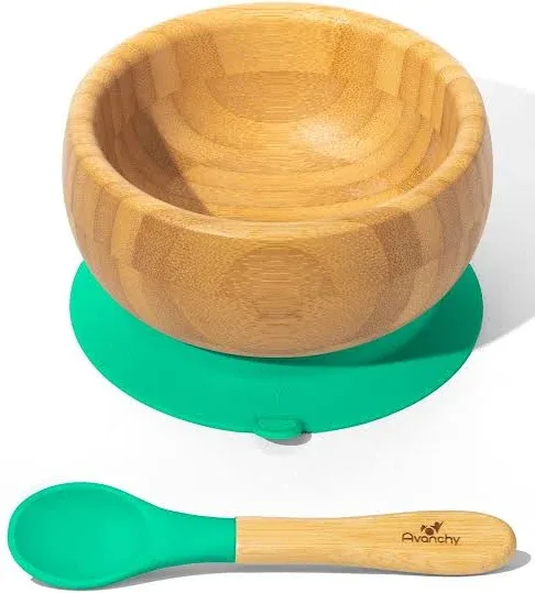 Avanchy Bamboo Baby Suction Bowl + Spoon