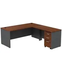 Bush Business Furniture Series C 72W L Shaped Desk with 48W Return and Mobile File Cabinet