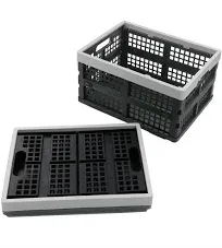 16-Liter Collapsible Storage Crates/Stackab<wbr/>le Storage Container Basket, Set of 2