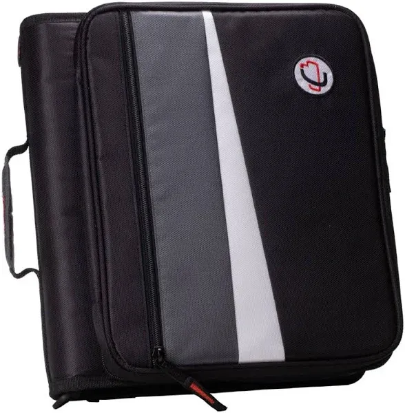 Case-It 2 Inch 3 D-Ring Zipper Binder with Padded Laptop Single Black / Multi