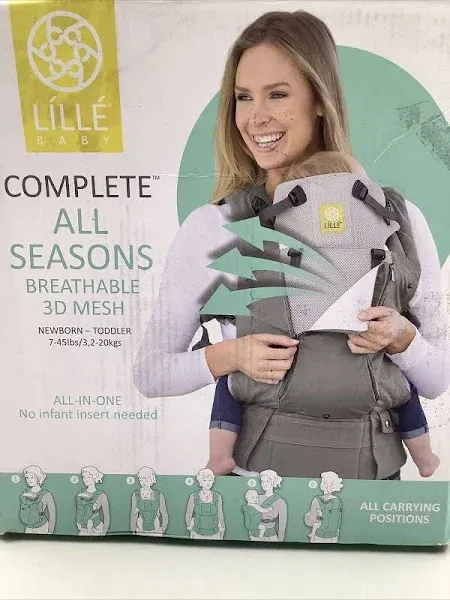 Lillebaby 6-in-One All Seasons Baby Toddler Carrier stone grey new open box