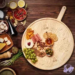 Sophistiplate Charcuterie Board with Placement Guide Best Gift for Housewarming & Foodies