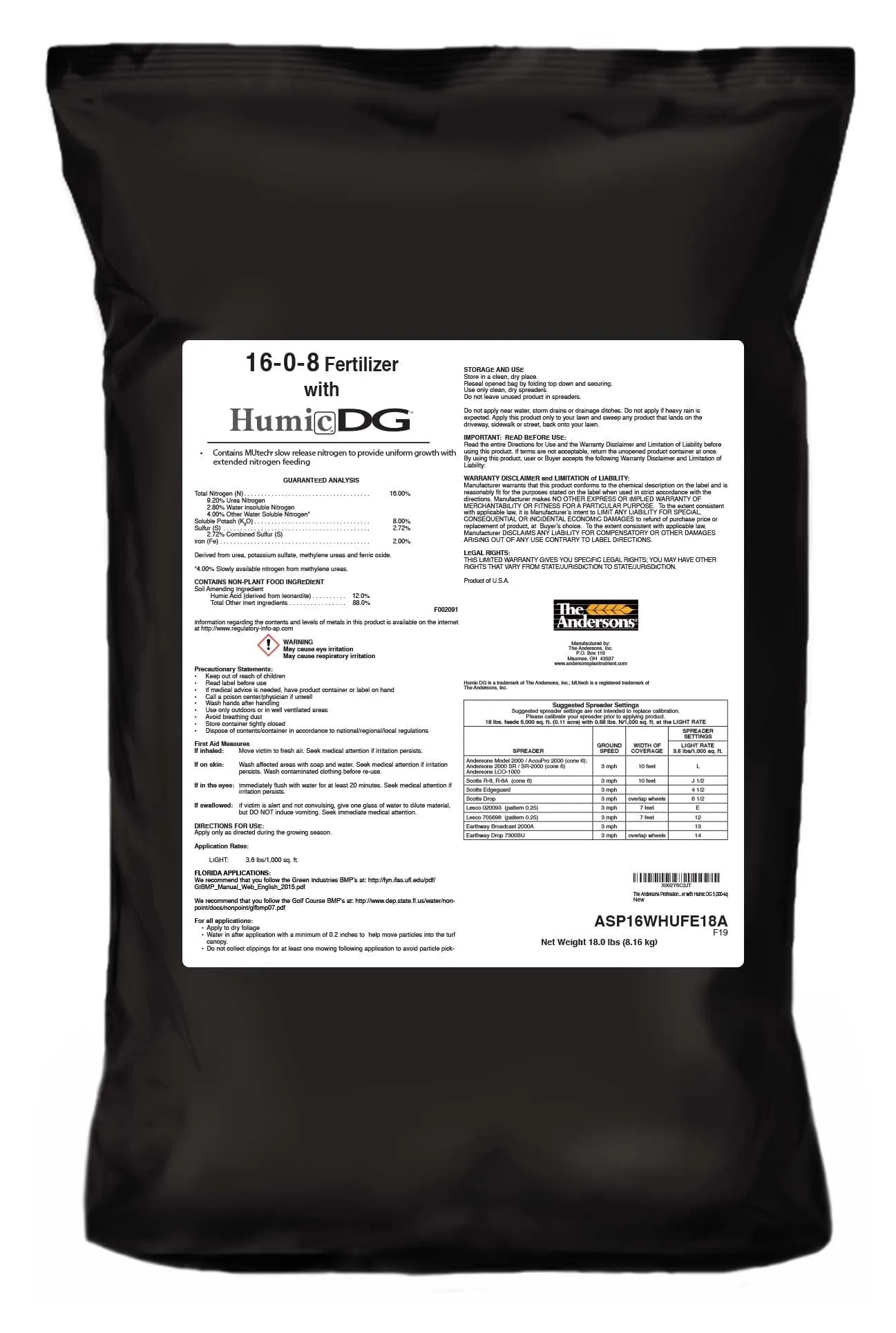 The Andersons PGF 16-0-8 Fertilizer with Humic DG