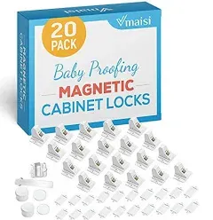 20 Pack Magnetic Cabinet Locks Baby Proofing, Children Proof Cupboards, drawers 