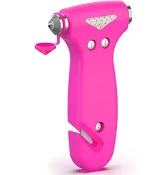 THINKWORK Window Breaker - Pink-Blue Car Safety Hammer Gift for Lady and Men, Three-in-One Emergency Escape Tool with Seat Belt Cutter, Safety Emergency Car Escape Tool for Family, Women, Children