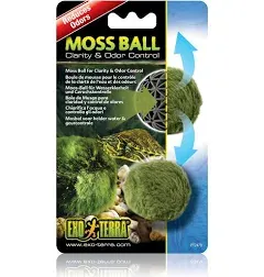 Exo Terra Moss Ball, Water Clarity and Odor Control for Aqua-Terrariums, PT2478, Green