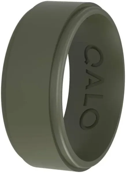 QALO, Men's Polished Step Edge Silicone Ring