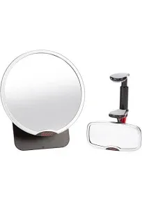 Diono Baby Car Mirror 2 Pack, Includes Safety Car Seat Mirror for Rear Facing Infant & See Me Too Rear View Baby Mirror Both Fully Adjustable with Wide Crystal Clear View, Shatterproof, Crash Tested