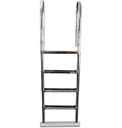 Aqua Select Stainless Steel in-Pool Ladder | Fit Up to 54-in Deep Pools | Stainless Steel Steps and Handles | 225 Lb Capacity