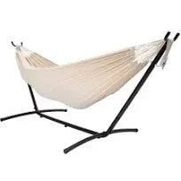 Double Hammock With 9ft Spacesaving Steel Stand Includes Portable Carrying Case 