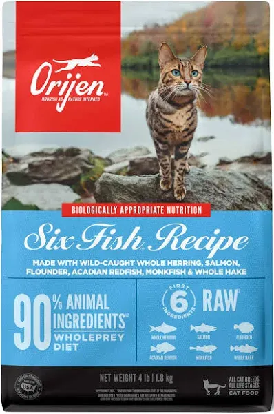 Orijen 6 Fish Formula Dry Cat Food - 4 lb bag