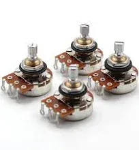 Set of Four (4X) Bourns 500K Short Split Shaft Audio Taper Low Friction Potentiometers