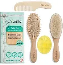 Wholesale Eco-Friendly Detangling Hair Brush High Quality Goat Hair Wooden Baby Paddle Hair Brush Set