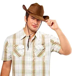 Adults Deluxe Brown Suede Costume Accessory Cowboy Hat