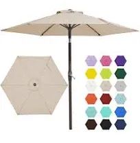 JEAREY 7.5ft Patio Umbrella with Push Button Tilt, Durable Iron Structure, Navy Color