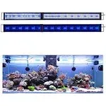 Kzkr LED Aquarium Light 60-72 inch Foldable Adjustable Fish Tank Light Hood Lamp for Freshwater Saltwater Marine Blue and White Decorations Light 5-6F