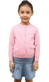 Smiling Pinker Girls' School Uniforms Button Long Sleeve Knit Cardigan Sweater