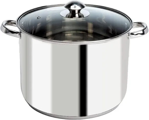 Pure Intentions Stainless Steel Stock Pot with Lid 8 Quart Polished