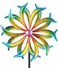 Wind Spinner, 5 FT Kinetic Wind Sculpture Outdoor Clearance Metal Wind Spinners 