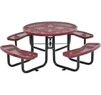 Global Industrial 46" Round Expanded Metal Picnic Table