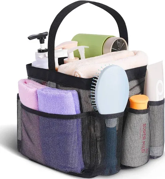 Eudele Mesh Shower Caddy Portable for College Dorm Room Essentials,Shower Caddy Dorm with 8-Pocket Large Capacity