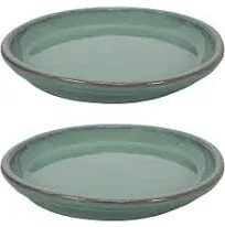 Sunnydaze Glazed Ceramic Flower Pot/Plant Saucer