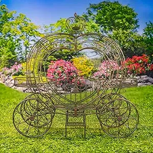 6.25 Ft. Tall Heart-Shaped Iron Flower Carriage Courtney (Antique Bronze)