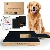 Dog Nail Scratch Board - Bamboo Scratch Pad for Nails with Treat Box - Stress-Free Dog Scratch Pad for Nails - Nail File Board for Puppy/Small/Medium Dog - Polyester Bag+2 Extra Sandpaper.