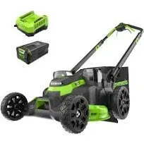 Greenworks Tools 80V 25" Cordless Dual Blade Self-Propelled Lawn Mower