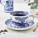 Portmeirion Home and Gifts Blue Italian Teacup and Saucer | 20-Ounce Capacity | 