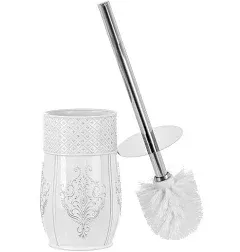 Creative Scents Vintage White Bathroom Toilet Brush Set