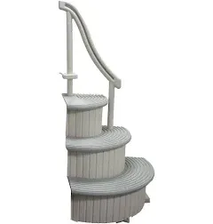 Confer Plastics Curved 3-Step Above Ground Pool Stair System & Add-on Steps