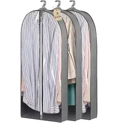 Danlinlee 3 Pack 40"x 24" x 4" Clear Garment Bags