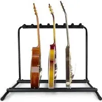 Pyle PGST43 Multi Instrument 7 Slot Guitar Floor Stand Rack Holder (Open Box)