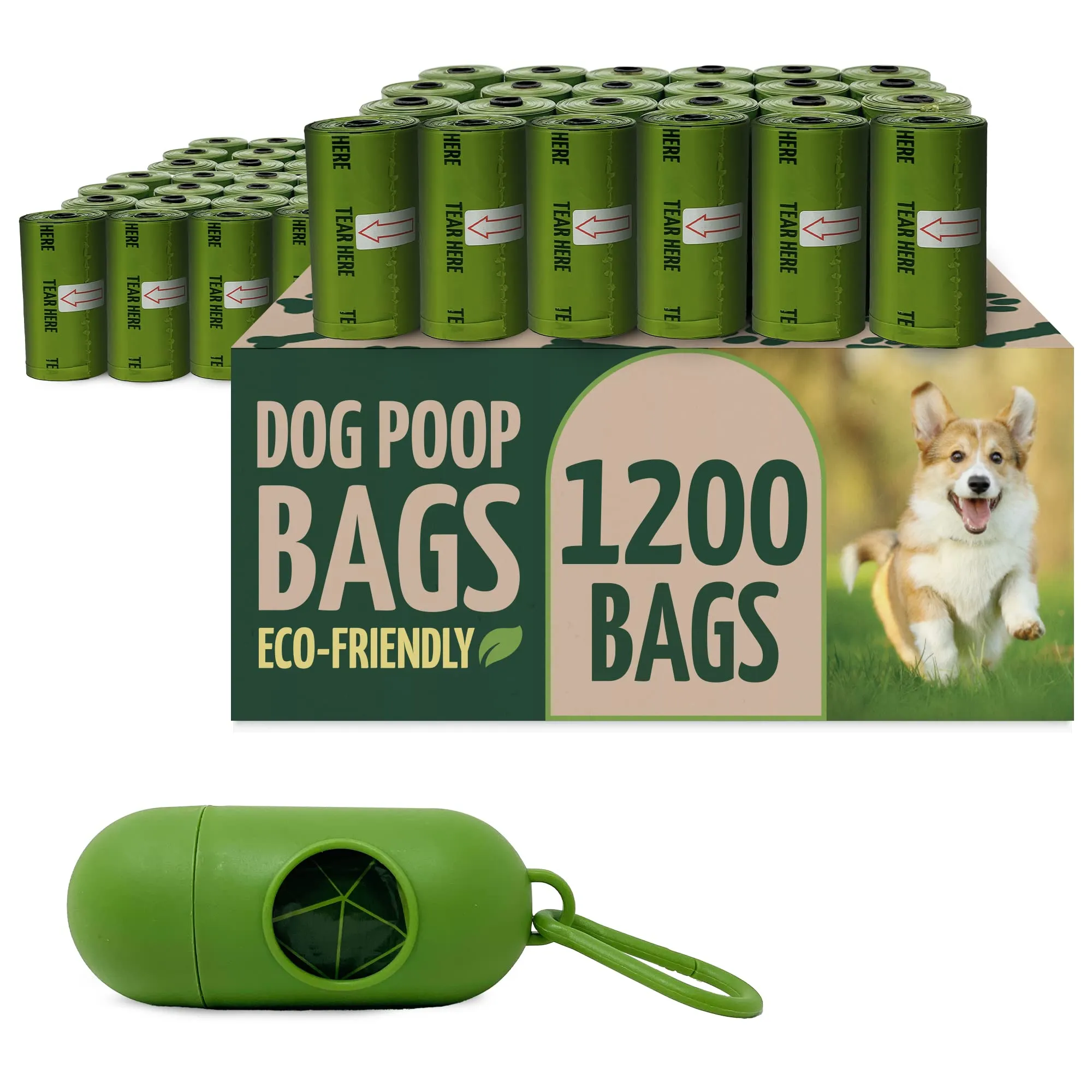 Reli. Biodegradable Dog Poop Bags with Holder