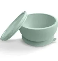 Octopod Silicone Baby Suction Bowl With Lid - Toddler & Baby Bowls, Baby Food Containers, Spill Proof Bowls For Toddlers, Suction Baby Bowls With Lids, Food Grade Silicone Baby Bowl (Sage Green)