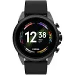 Fossil Men&#039;s Gen 6 44mm Stainless Steel and Silicone Touchscreen Smart Watch New