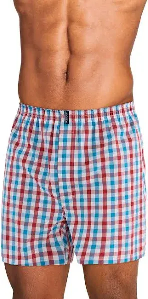 Jockey Men's Underwear Classic Full Cut Boxer - 3 Pack (Soft Plaid/Varigated Plaid/Huge Check, LG (Waist 36-38"))