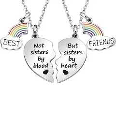 Maxforever Friendship Gift, Weirdo 1 Weirdo 2 Split Heart Pendant Necklaces BFF