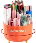 EDENMS Desk Pencil Pen Holder, 5 Slots 360ADegree Rotating Pencil Pen Organizers for Desk, Desktop Storage Stationery Supplies Organize