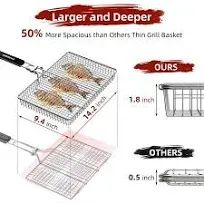 Grill Basket Extra Large,Grill Accessories for Outdoor Grill,Grilling Gifts for Men,Fish Grill Basket