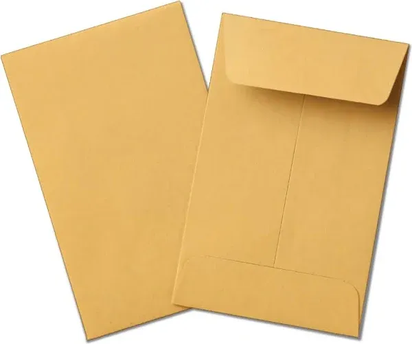 Guardian #1 Paper Coin Envelopes with Gummed Flaps, Pack of 50 Blank Small Envelopes for Gift Cards, Coins, Receipts, Stamps, Small Parts Storage, and More, 2 ¼ Inches x 3 ½ Inches, White