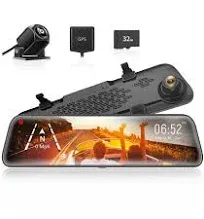 WOLFBOX - G840S 12′′ 4K Mirror Dash Cam 2160p Full HD Smart Rear View Camera Mirror Dash Cam