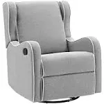 Angel Line Rebecca Upholstered Swivel Gliding Recliner, Gray Linen