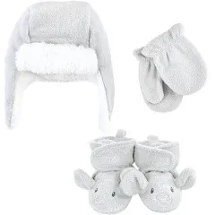 Hudson Baby Girls' Trapper Hat, Mitten and Bootie Set