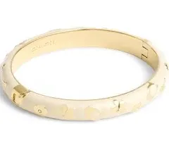 Coach Signature Daisy Enamel Bangle Bracelet