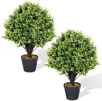 I.C.elaine 24 inch Faux Boxwood Topiary Trees