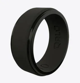 QALO, Men's Polished Step Edge Silicone Ring